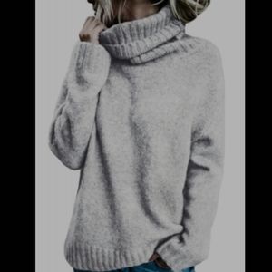 Causal Knit High Neck Loose Sweater